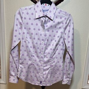 Robert Graham Purple Polka Dot Button Down Shirt
